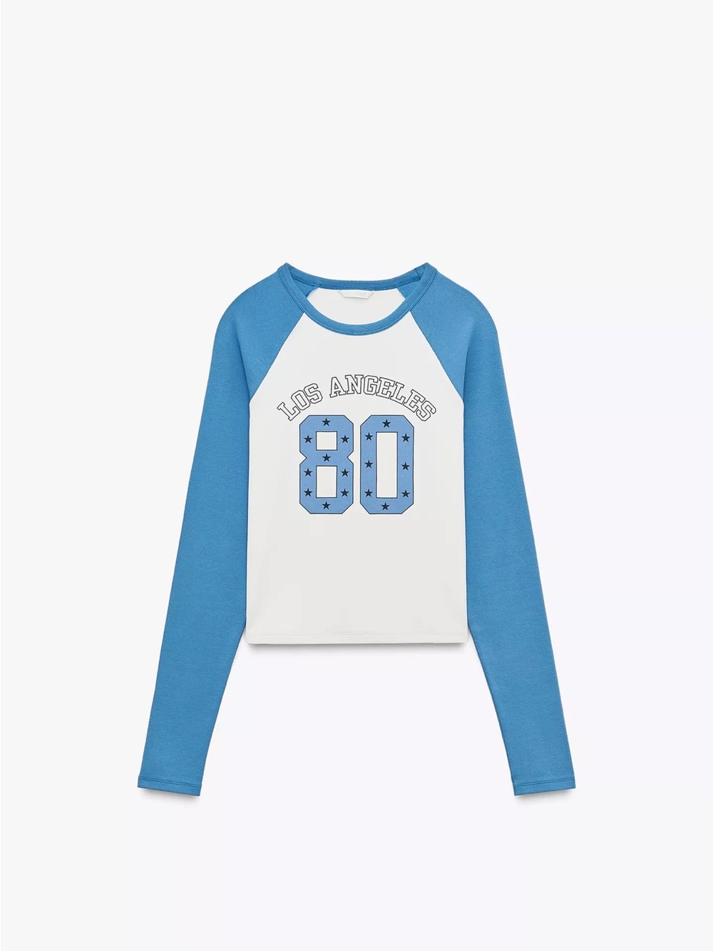 Zara Blue and White Los Angeles Long-Sleeve Tee